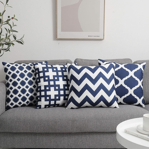 Blue and white hamptons cushions best sale